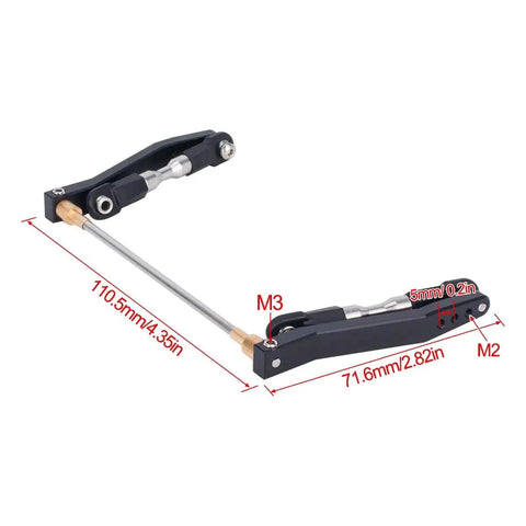 Rear Sway Bar And Anti Tilt Link Kit For 1 By 10 RC Crawlers Aluminum Alloy Upgrade With Measurements Shown