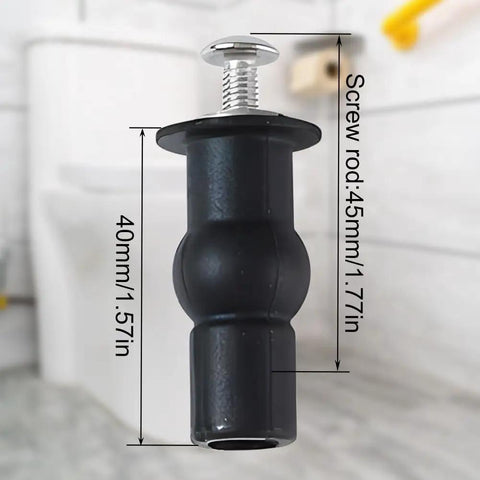 Image of solid brass core expanding rubber screw bolt for universal top mount toilet seats. Measures 40mm, designed for quick installation.