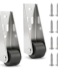 Heavy Duty Vertical Track Roller Wheel For Smooth Sliding Door Bottom Guide And Fence Gate Swap With Rugged Aluminum Bracket And Hassle Free Nylon Caster, set of two.