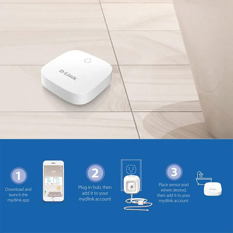 Water Sensor Add On for DCH-S1621KT, Long Range Battery Powered, Wi Fi Enabled Home Monitoring With App Alerts in bathroom