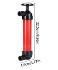 Manual Liquid Transfer Pump Portable Leakproof Siphon For Auto Maintenance And Industrial Fluid Transfer With Quick 10 To 12 Liters Per Minute Flow Ideal For Oil Gas Water And DIY Jobs, 22.5cm tall red pump