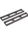 Two slots from the 12Pcs Woodworking Planing Stop Set with 19mm Aluminum Alloy Pew Dogs Clamps Non Slip Pads Fits Most Tables And Workbenches.