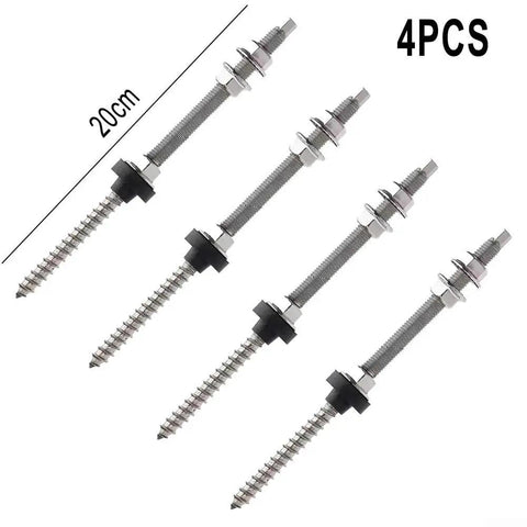 Heavy Duty Stainless Steel Solar Panel Mounting Screws, Tough As Nails Double Head Roof Fasteners, 200Mm Photovoltaic Bracket Hardware For Metal Tile Roofs, Top Shelf 4 Pack showing four 20cm screws.