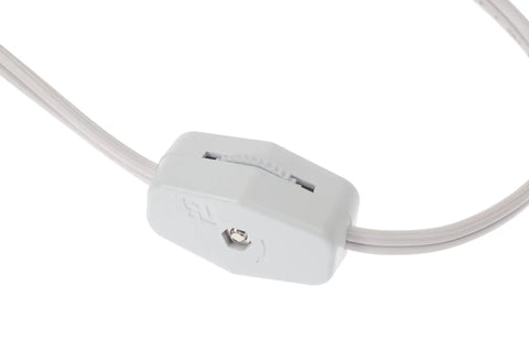 Close-up of on/off switch for Clip In Lamp Cord With On Off Switch For Christmas Village House 6 Foot White Plug Cord