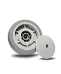 Heavy Duty Swivel Caster Wheels With Brakes For Furniture Workbenches And Carts, Durable TPR Rubber Wheels showing wheel and cover