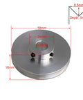 5 Piece Heavy Duty Aluminum V Groove Pulley Pin Hub single groove sheave, 58mm diameter, 12mm bore, 16mm height for heavy loads.