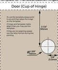 Door template for 20 Pack Inset Frameless Soft Close Cabinet Hinges with Screws 110 Degree Clip On European Hinges.