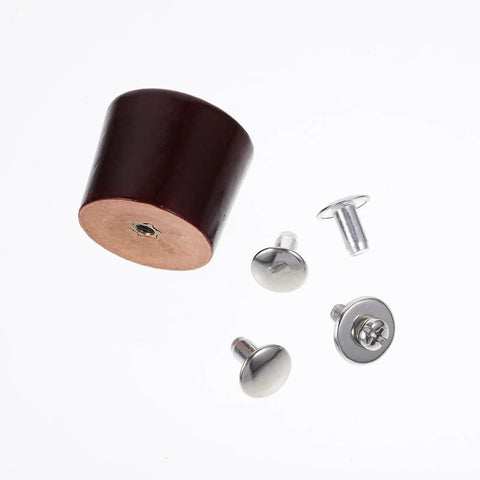 Stainless Steel Pot Handle Knob Replacement Kit For Kettle And Pan Lid Heat Resistant Lightweight Easy Clean Small Screw-On Upgrade For Your Kitchen Essentials, dark brown knob with screws