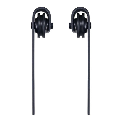 Upgrade Your Digs With This 6.6 Ft Black Sliding Barn Door Hardware Kit Serving Zero Hassle Setup features two strong rollers.