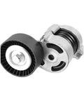 Ultimate A06G Belt Tensioner Assembly For BMW Main Engine Drive Kit With Idler Pulley 74mm Direct Bolt-On Fit No Mods Heavy Steel 11287524267 side view.
