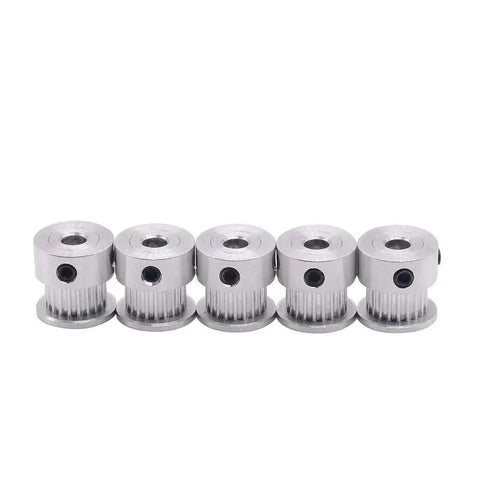GT2 Timing Pulleys 12 Teeth Aluminum 5mm Bore 6mm Wide 10 Pack For GT2 Timing Belt Systems For 3D Printers And CNC Machines Durable High Precision Upgrade, five silver pulleys