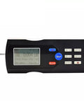 Heavy Duty Digital Surface Roughness Tester And Finish Gauge For Alloy Tool Steel Workpieces With Top Shelf Precision Inductive Sensors LCD display view with buttons.