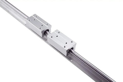 Set Of 2 20mm SBR20 LUU Linear Bearing Blocks Long Slide Pillow Blocks For 20mm Linear Guide Rail Aluminum CNC Router Parts Heavy Duty Smooth Motion Performance installed on rail