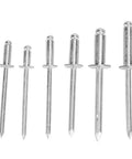 Aluminum Blind Rivet Kit 120 Pieces, Anti Rust Marine Fasteners For Yachts And Boats, Industrial Equipment, Easy Install And Secure Seams, Durable Marine Grade Rivets For Repairs And New Builds, six aluminum blind rivets