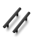30 Pack 5 Inch Cabinet Pulls Matte Black Stainless Steel Kitchen Drawer Pulls, two handles on a white background