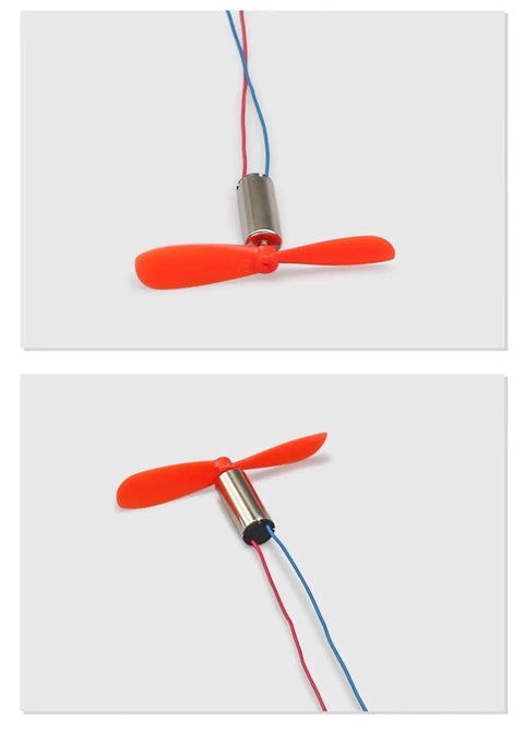Red propeller with 716 And 614 Hollow Cup Drone Propellers For RC Aircraft Quadcopters Spare Parts Kit, 0.8mm shaft motor.