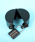 Privacy Door Knob Lock Cover No Drill Install with black steel cover and combination lock for security on blue background.