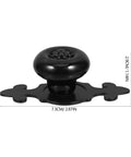 Dope Ceramic Cabinet Knobs Set For Vintage Dresser Hardware In Black Matte with back plates, shown with dimensions