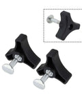 Heavy Duty Plastic Lawn Mower Handle Screw Nut Knob Kit With Tri-Cornered Design For Universal Fit Replacing Broken Fasteners On Most Major Power Equipment Brands Without Losing Grip, 2 black knobs