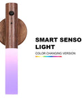 Wooden Motion Sensor Night Lights With Magnetic Body Sensor Dual Mode LED Light Color Changing Version Wall Sconce