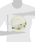 Top Shelf Pathways Heavy Weight Plates In Crisp White Measuring Eight And A Half Inches, held in hand with floral design.