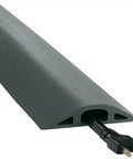 D-2 Rubber Duct Cord Cover 36 Inch Gray Floor Cable Protector showcasing power cable inside extruded rubber channel