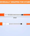 120 Pack U-100 Disposable Syringes, 30 Gauge 5/16 Inch 1ml Each, Individually Wrapped for Lab and Medical Use, Clear Barrel With Precise Markings for Accurate Dosing, Ideal for Research and General Purpose, orange capped syringe with 1ml markings
