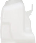 Side view of Non Pressurized Coolant Reservoir With Cap For Cadillac, Chevrolet, And GMC Models Plug And Play Direct Replacement Plastic Expansion Tank.