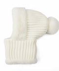 Cozy Fleece Lined Double Layer Balaclava Beanie Set with Pompom Winter Ski Snow Hat side view
