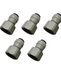 Push To Connect Tube Fittings 1/2 In NPTF To 3/8 In Tube OD Female Adapters, No Tools Needed Easy Snap In For RO Water Systems, Pack Of 5