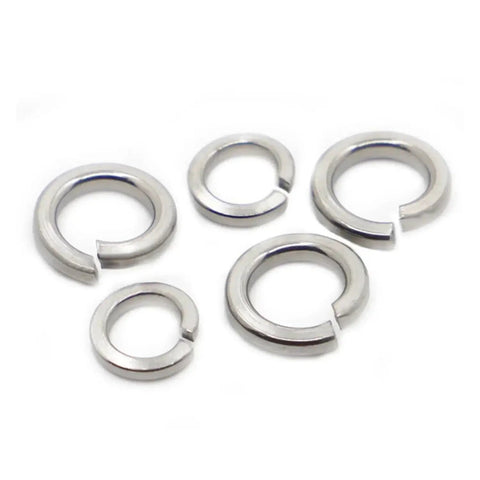 Heavy Duty Stainless Steel Spring Lock Washers With Elastic Gasket For Extra Lock And Seal, Split Washer Set From M1.6 To M24, 2 To 100 Pieces