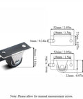 Heavy Duty Four Pack TPE Caster Wheels Featuring Dead Quiet Roll and Never A Scratch Guaranteed with size and measurement details.