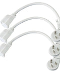 3 Pack 1 Foot Flat Plug Indoor Extension Cord With Grounded 3 Prong, Low Profile White Power Cable For Laptops, Coffee Makers