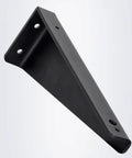 Heavy Duty Wall Mount Shelf Brackets Rock Solid L Shape Supports Slick Black Steel Frame Built Tough For Countertops Cabinets And Desk Stands, side view of single bracket.