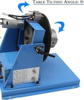 Professional Grade Rotary Welding Positioner With Kickass 0 To 90 Degree Tilt Control and Slick Automatic Turntable, side view