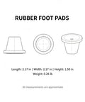 Diagram of Press On Rubber Foot Pads For Furniture Legs Set Of 4 No Slip Replacement Tips with measurements.