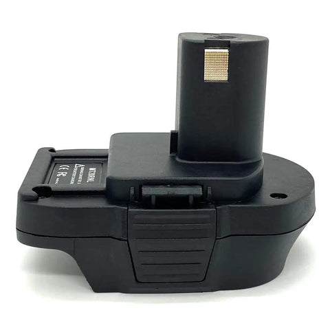 Cross Brand Battery Adapter Lets You Swap Makita 18V Lithium Into Ryobi 18V One Plus Tools, side view connector pins.