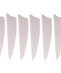 50 Pcs Turkey Feather Arrow Fletching Vanes, 3 Inch Right Wing Real Feathers For Stable Flight, White Color Pack arranged in a row