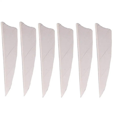 50 Pcs Turkey Feather Arrow Fletching Vanes, 3 Inch Right Wing Real Feathers For Stable Flight, White Color Pack arranged in a row