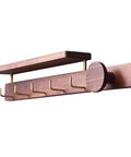 Wall Mounted Coat Rack Featuring Dope Top Shelf For Keys And Jackets Solid Hardwood Construction Plus Durable Brass Hooks Hella Sturdy Design Effortless Entryway Makeover Totally Sleek Modern Finish, showcasing a sleek wooden design with brass hooks.