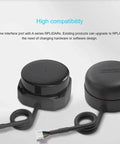 Two compact black Beefy dToF LiDAR Sensors With 30 Meter Range, 32,000 Samples Per Second displayed on a plain surface.