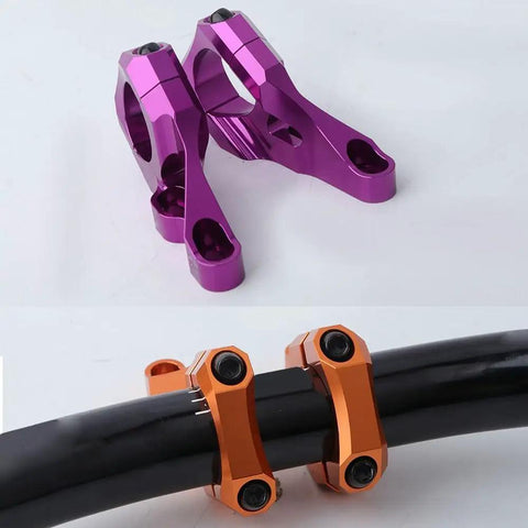 Direct Mount Stem For 31.8mm Bars, CNC Machined 6061 Aluminum, 35mm Rise Handlebar Stem, orange clamp, silver, purple parts