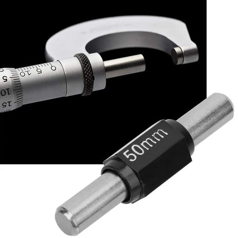 Heavy Duty Stainless Steel Outside Micrometer Caliper Kit for 25mm 50mm 75mm and 100mm with Calibration Block Rod Included Pro Grade Metrology Tool for Mechanical Engineering and Machinists, 50mm block rod