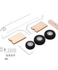 RC Airplane Landing Gear Set With Colorful Exquisite Design For Fixed Wing Model Aircraft, shown with metal and wood parts