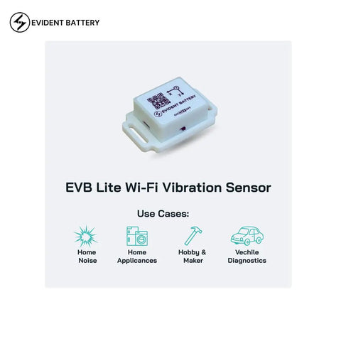WiFi Vibration Sensor With Three Axis Accelerometer Up To 1.6 KHz For Makers And Hobbyists Online Streaming Or AP Mode Local Access Includes Free Device Hub Software Ideal For DIY Motion Monitoring on white base