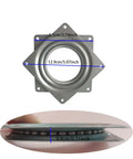 Close-up of Two Pack 4 Inch Square Lazy Susan Turntable Bearings Heavy Duty Swivel Plate Galvanized Steel Rustproof 95mm Square