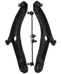 4 Piece Suspension Kit For Kia Soul 2010 2013 Includes Front Lower Control Arms With Ball Joints And Front Sway Bar End Links Driver And Passenger Sides Direct Fit Replacement, black steel