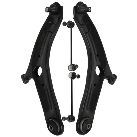 4 Piece Suspension Kit For Kia Soul 2010 2013 Includes Front Lower Control Arms With Ball Joints And Front Sway Bar End Links Driver And Passenger Sides Direct Fit Replacement, black steel