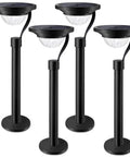 50 Lumen Solar Path Lights 42X Brighter Than Standard Garden Lighting Matte Black 4 Pack for Lawn and Patio