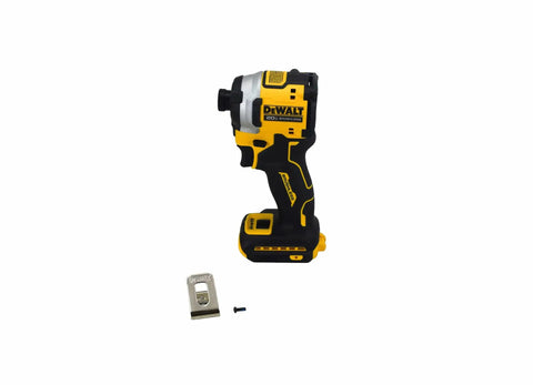 Workhorse 20V Cordless Brushless Compact One Quarter Inch Impact Driver With Three Speed Trigger displayed with clip